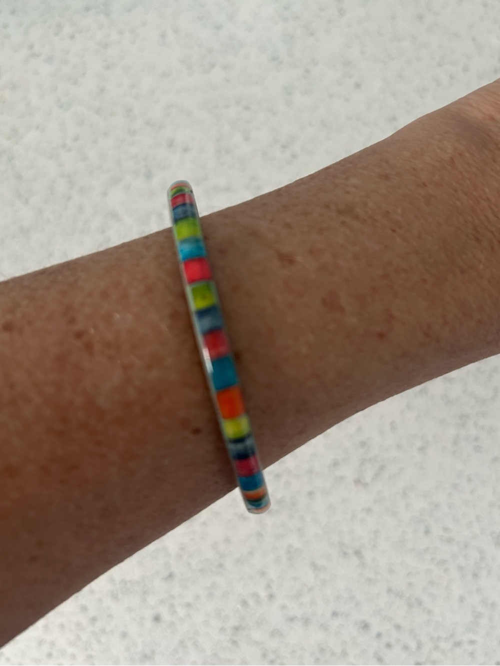 Colorful Striped Bangle Bracelet - Multicolor